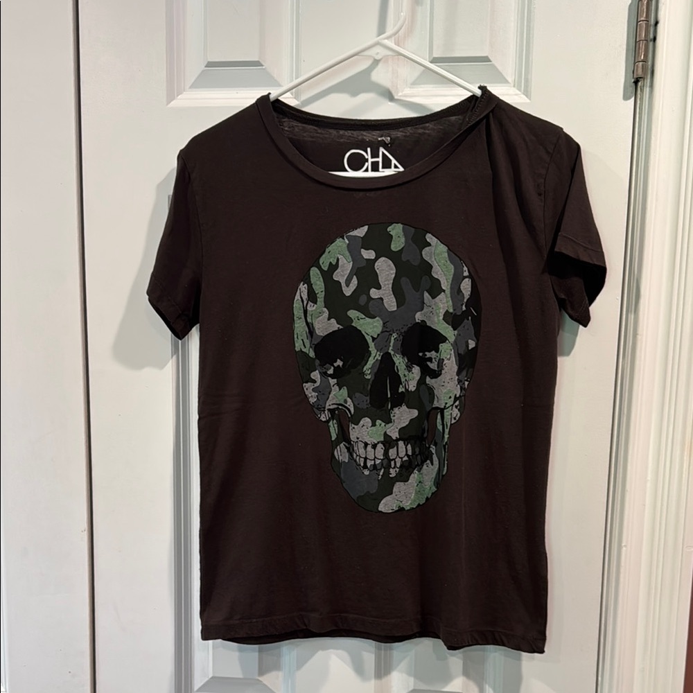 Chaser Black Camo Skull Tee
